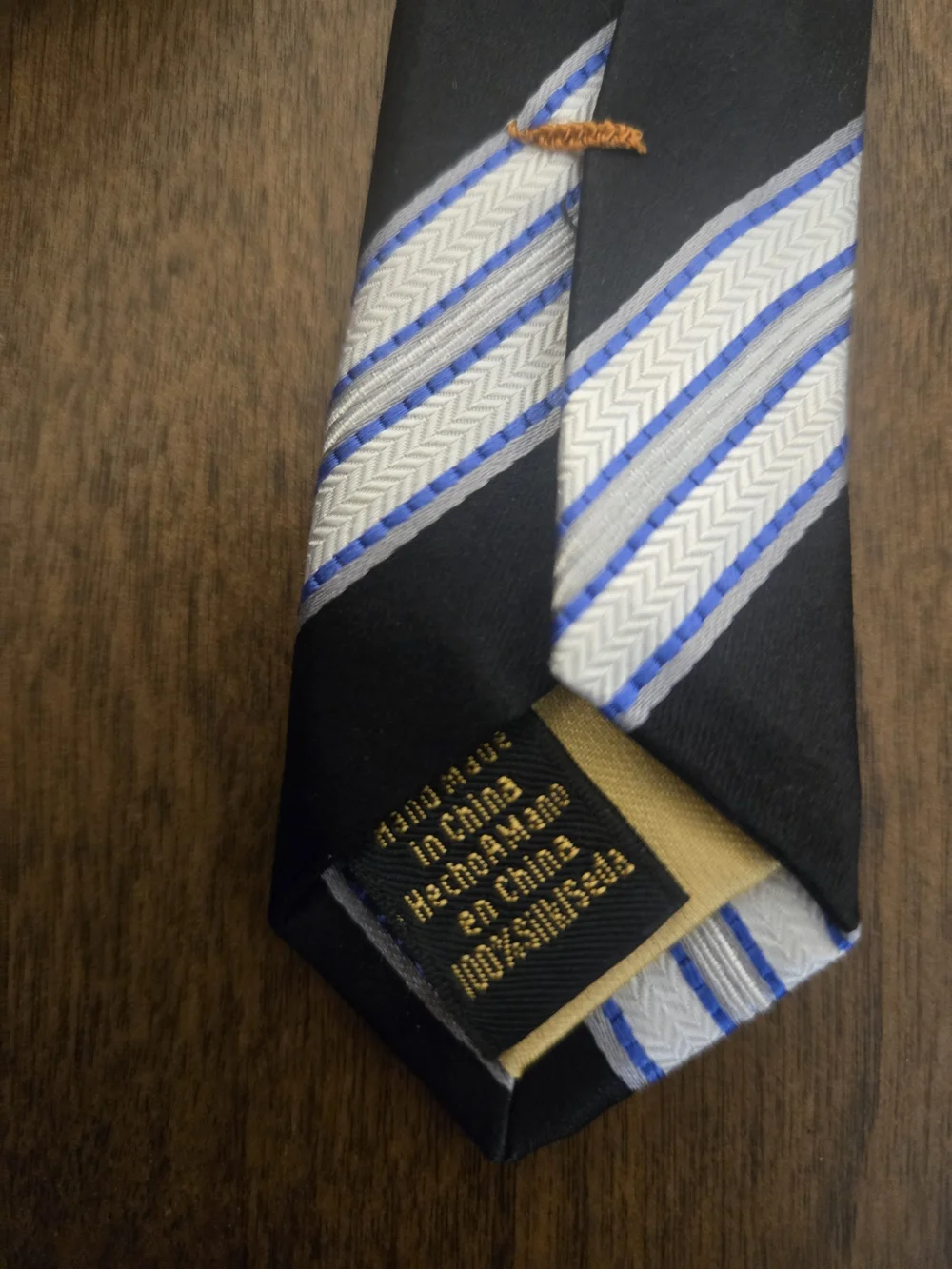 Donald J. Trump Men's Navy and White Striped Tie